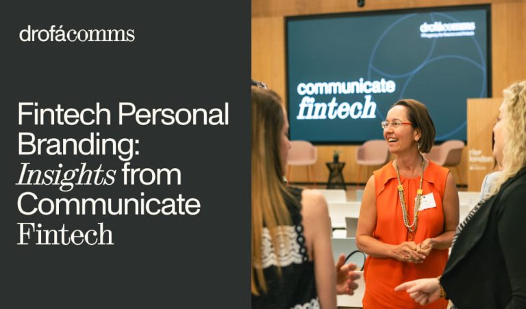 Communicate Fintech launch event at Rise by Barclays — fintech personal branding discussion