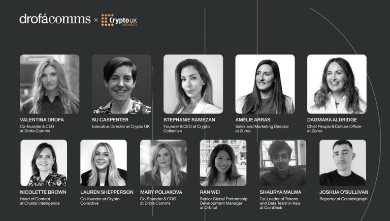 Drofa Comms and CryptoUK representatives at the launch of the CryptoEdu crypto literacy initiative in the UK