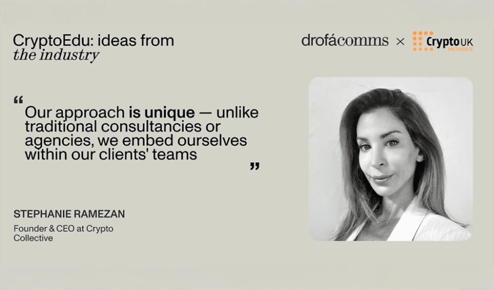 Stephanie Ramezan, Founder and CEO at The Crypto Collective, shares insights on crypto education for institutional and government audiences