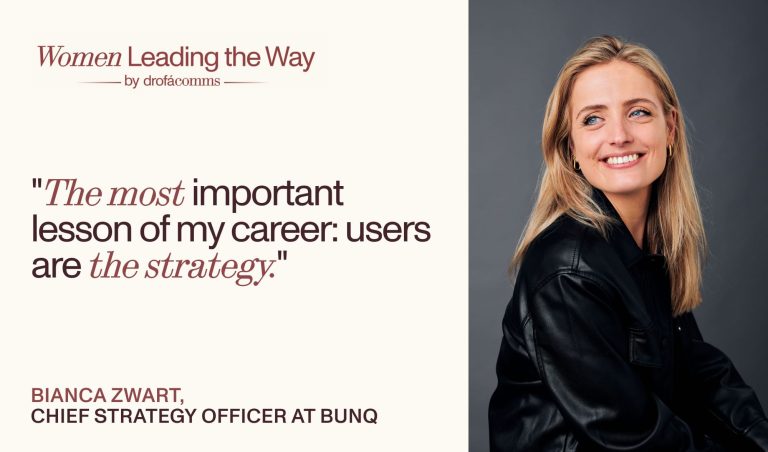 Bianca Zwart, Chief Strategy Officer at bunq, with her quote that users are the strategy