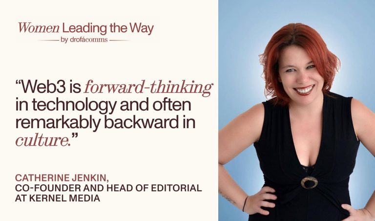 Cath Jenkin, Co-Founder of Kernel Media, pictured for her Women Leading the Way quote on Web3 and culture.