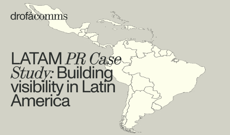 Map of Latin America illustrating Drofa Comms’ fintech PR campaigns