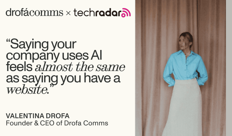 Valentina Drofa, CEO and Founder of Drofa Comms, discussing AI trust in fintech.