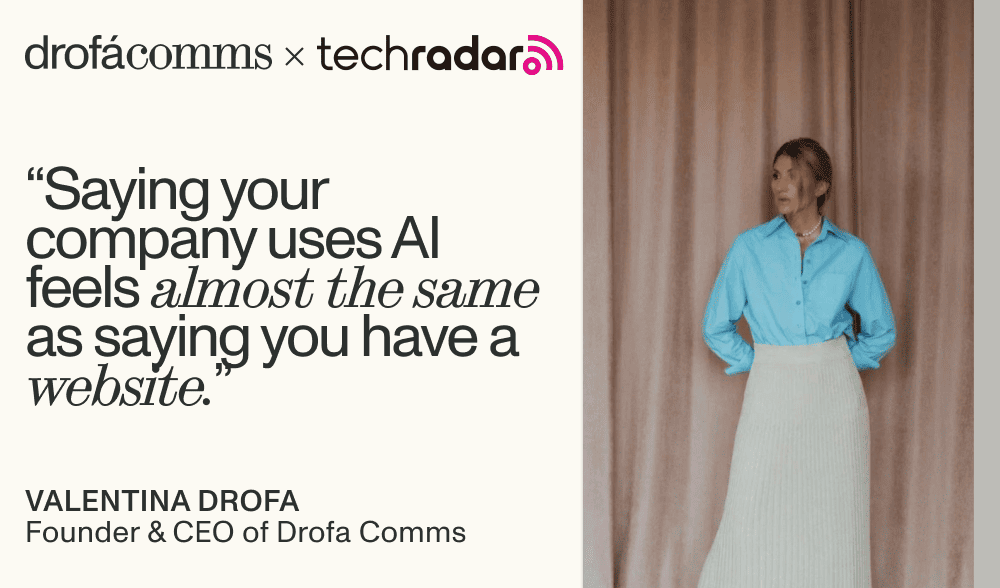 Valentina Drofa, CEO and Founder of Drofa Comms, discussing AI trust in fintech.