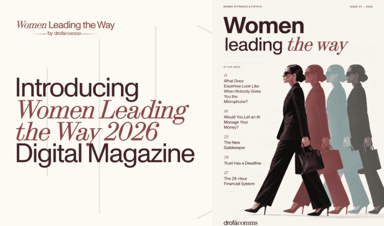 Women Leading the Way 2026 digital magazine cover featuring a woman walking with layered silhouettes