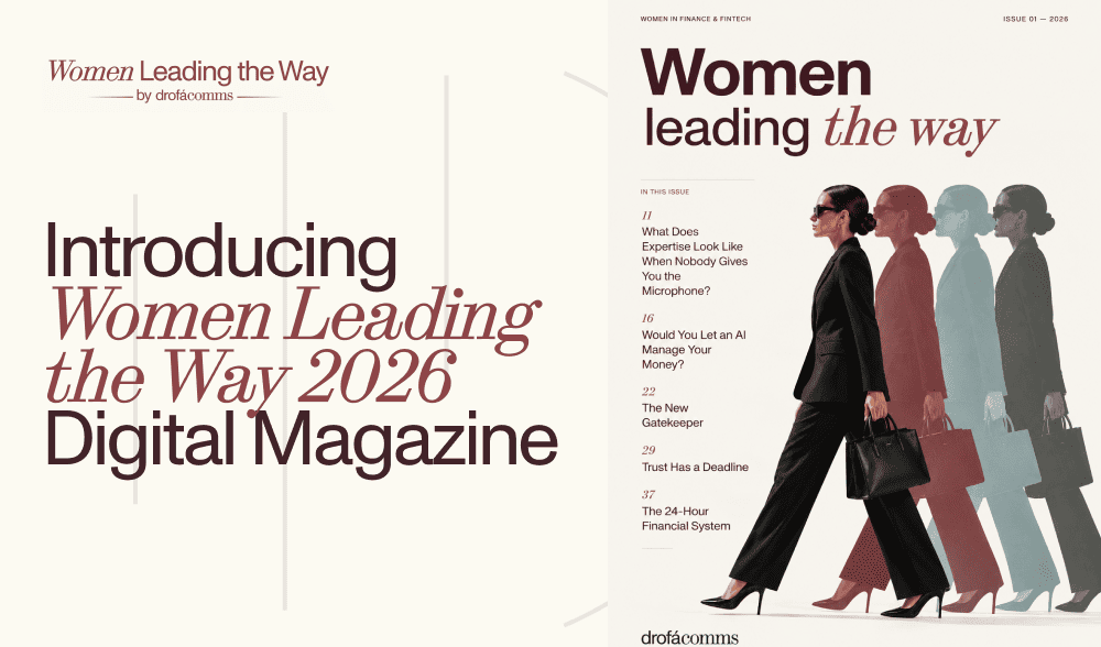 Women Leading the Way 2026 digital magazine cover featuring a woman walking with layered silhouettes